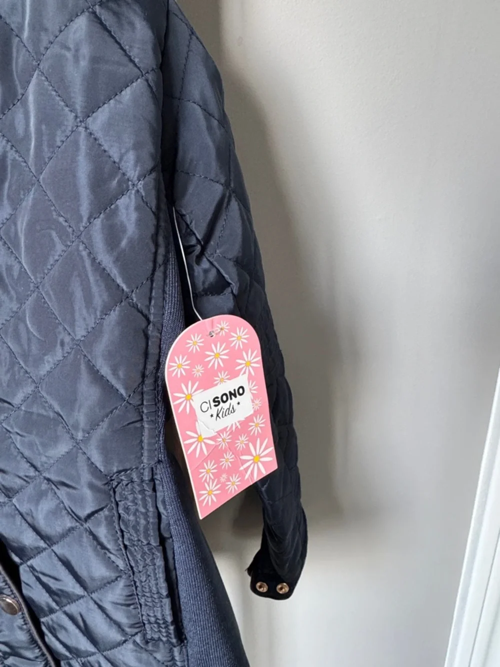 Kids Quilted Hooded Jacket - Navy